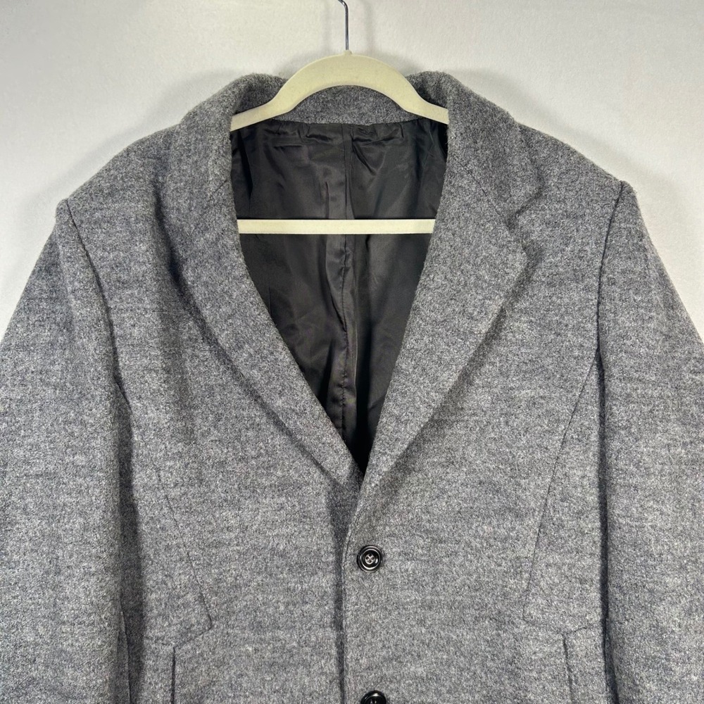 West Louis Men's Size XXL Gray‎ Wool Blend Overcoat